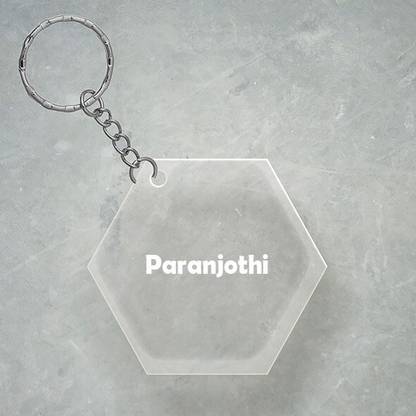 SY Gifts Paranjothi Name Hexagon Keychain Key Chain
