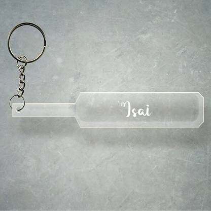 SY Gifts Cricket Bat Logo Design With Isai Name Key Chain