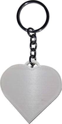 FRONTEX New 3D Printed Heart Shape Keychain in White Color Key Ring Included Key Chain