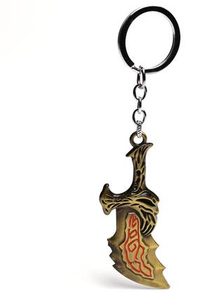 Daiyamondo God Of War Kratos Ragnarok Red Blade Of Artemis Sword Metal Keychain Key Chain