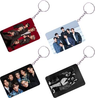 tierstore BTS (K-Pop) Keychains for Bike & Bag Keys (Stylish Pack of 4) Key Chain