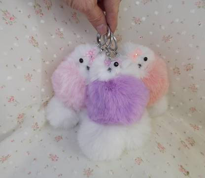 CR STORES 1pc Key Ring Cute Dog Puppy Lovely Fluffy Ball Keychain (pack of 1) Key Chain