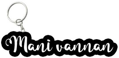 SY Gifts Mani vannan Black White Name Keychain Key Chain