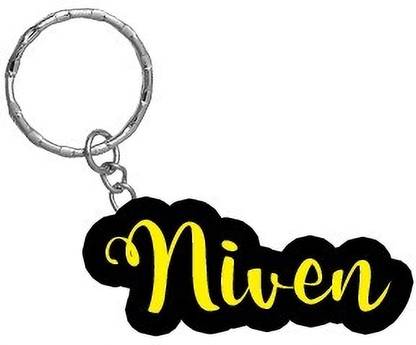 SY Gifts Niven Name Black Yellow Name Keychain Key Chain
