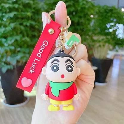 gtrp Cute Shinchan 3D Keychain With Charm New Rubber For Car/Bike Key Chain
