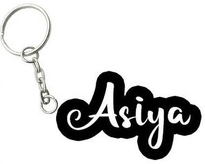 SY Gifts Asiya Black White Name Keychain Key Chain