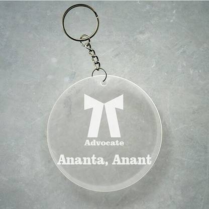 SY Gifts Advocate Logo Desigh With Ananta, Anant Name Key Chain