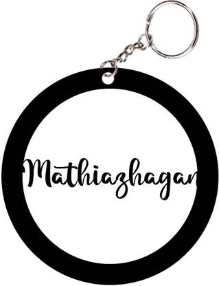 SY Gifts Mathiazhagan Name Black Keychain Key Chain