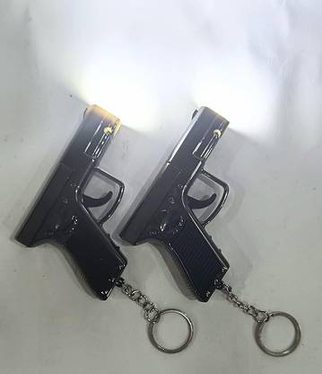 Tera13 Gun Shape Keyring, Keychain For Boys Keyring For Light, Whistle Keyring Key Chain