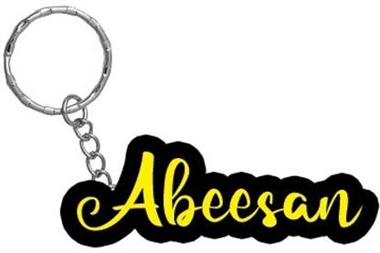 SY Gifts Abeesan Name Black Yellow Name Keychain Key Chain