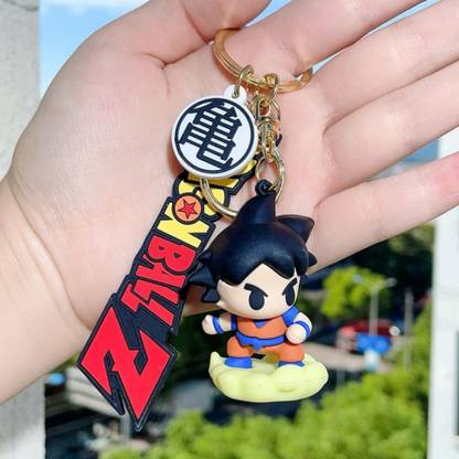 Mubco Dragon Ball Z Goku 3D Keychain |Strap Charm & Hook |PVC Anime Cartoon Model Gift Key Chain