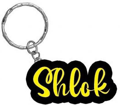 SY Gifts Shlok Name Black Yellow Name Keychain Key Chain