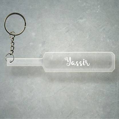 SY Gifts Cricket Bat Logo Design With Yassir Name Key Chain