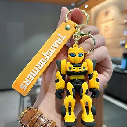 EcoGrip Transformer Robot 3D Rubber Keychains Bumble Bee Keyring & Quirky Bag Key Chain Key Chain