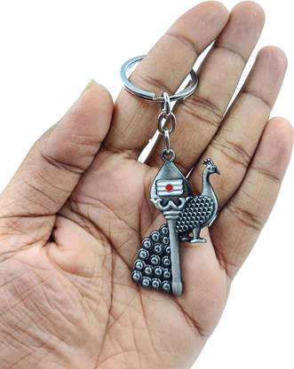 SIVAN CREATION Murugan Om Vel with Peacock Keyring|Kartikeya Keychain for car,bike Vel Keyring Key Chain