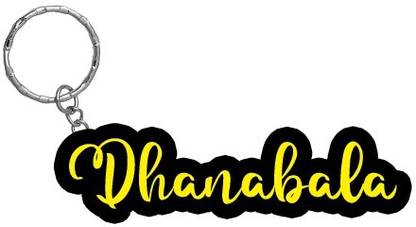 SY Gifts Dhanabala Name Black Yellow Name Keychain Key Chain
