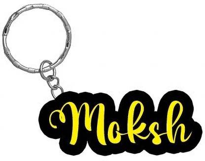 SY Gifts Moksh Name Black Yellow Name Keychain Key Chain