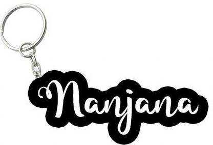 SY Gifts Nanjana Black White Name Keychain Key Chain