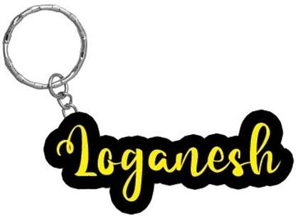 SY Gifts Loganesh Name Black Yellow Name Keychain Key Chain