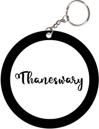 SY Gifts Thaneswary Name Black Keychain Key Chain