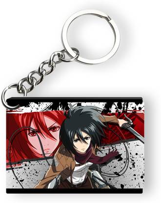 Manga Shop Mikasa Ackerman Attack On Titan Anime Keychain With Heavy Metal Ring Key Chain