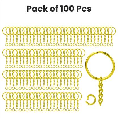 Niraft 100 Pcs Keychain Rings with 100 Jump Rings , Best for Resin Art & Handmade Gifts Key Chain