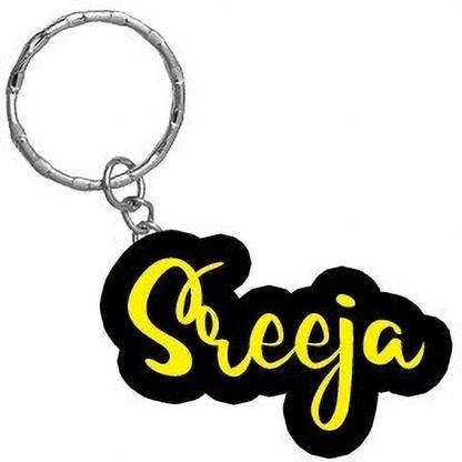 SY Gifts Sreeja Name Black Yellow Name Keychain Key Chain