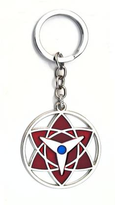 Newview Narutoo Sasuke Uchiha Mangekyou Red Eye of Sharingan Metal Keychain Key Chain