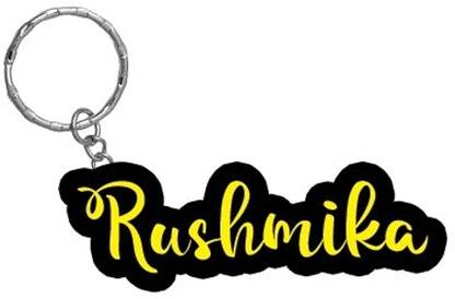 SY Gifts Rushmika Name Black Yellow Name Keychain Key Chain
