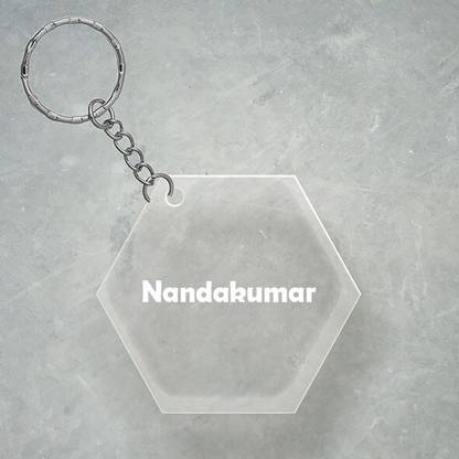SY Gifts Nandakumar Name Hexagon Keychain Key Chain