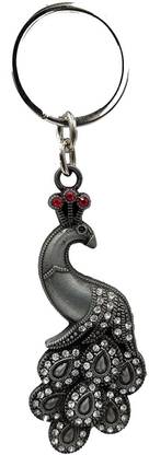 Deethyas Fashion Peacock Bird Shape Stone Decorative metal High Quality Key Chain