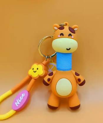 Star Work Pack of 2 Yellow Color Cute Animal Foldable Neck Keychain Combo For Kids Key Chain