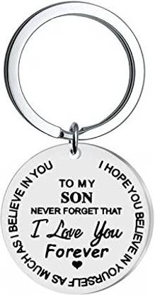 KiaNic To My Son Keychain from Dad Mom Inspirational Gift Key Chain