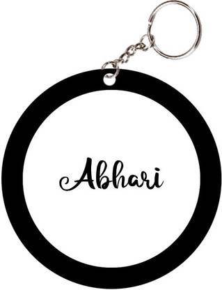 SY Gifts Abhari Name Black Keychain Key Chain