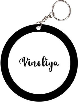 SY Gifts Vinoliya Name Black Keychain Key Chain