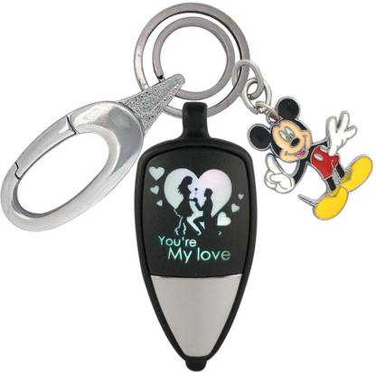 HANDSOME ISK You're My Love Light ON/OFF With Mickey Mouse Locking Lock Key Chain