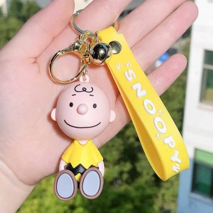 WHITE POPCORN Snoopy Charlie 3D Keychain| Strap Charm & Hook | Key Chain