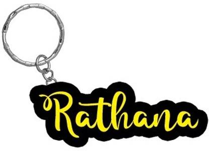 SY Gifts Rathana Name Black Yellow Name Keychain Key Chain