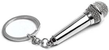 gtrp Microphone Stainless Steel Keychain Metal For Gifting With Message 01 Key Chain