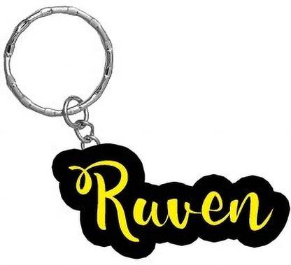 SY Gifts Ruven Name Black Yellow Name Keychain Key Chain