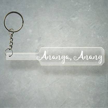 SY Gifts Cricket Bat Logo Design With Ananga, Anang Name Key Chain