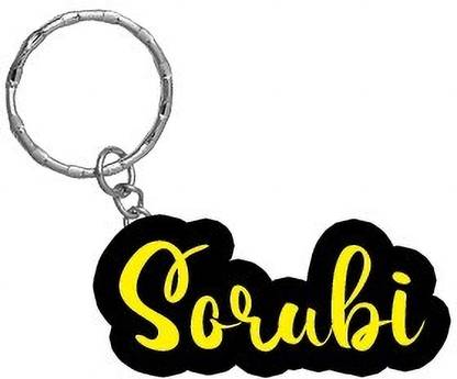 SY Gifts Sorubi Name Black Yellow Name Keychain Key Chain