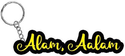 SY Gifts Alam, Aalam Name Black Yellow Name Keychain Key Chain