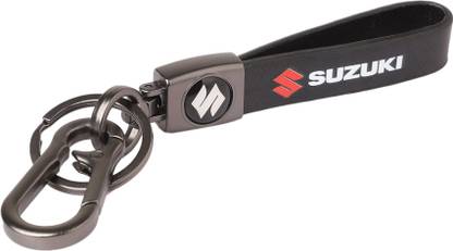 Techpro Premium Keyring with Metal & Leather finish for Bike and Cars (SUZUKI) Key Chain