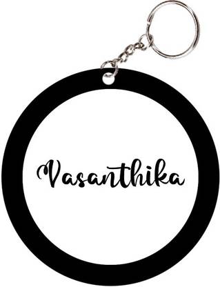SY Gifts Vasanthika Name Black Keychain Key Chain