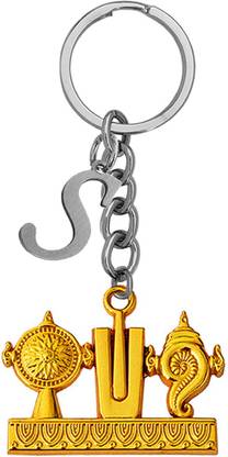 M Men Style Tirupati Balaji Shanku Chakra Namam Initial Letter Alphabet - S Skey2022505 Key Chain