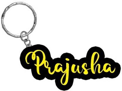 SY Gifts Prajusha Name Black Yellow Name Keychain Key Chain