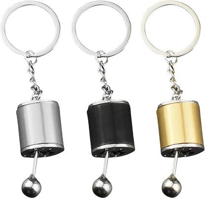 Lyla Key Ring Keychain Gear Shift 6Speed Manual Transmission Turbo Keyring Gold Key Chain