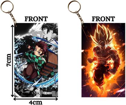 Hariyaali Enterprises LLP TANJIRO WATER DRAGON SWING X GOKU SUPER SAIYAN Unique Style 2 pcs Combo Key Chain