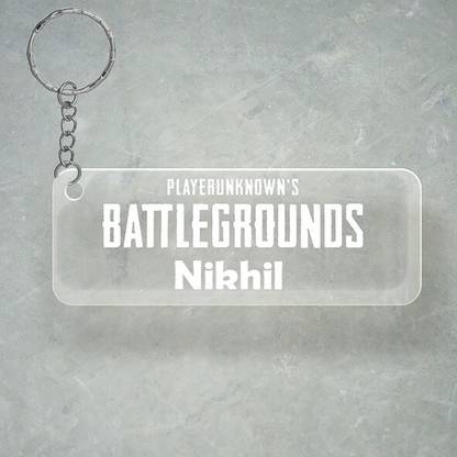 SY Gifts PUBG Design With Nikhil Name Key Chain